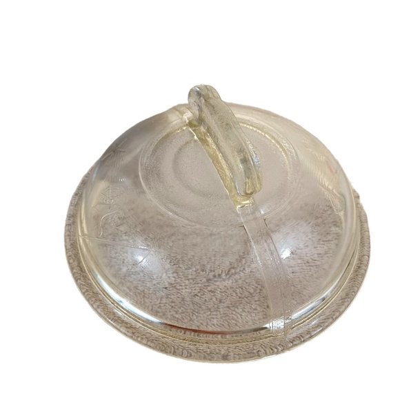 1940's Lined 9"x6.5" Pewter Ice Bucket Glass Lid Utensils Vintage Waffle Design - Picture 9 of 10